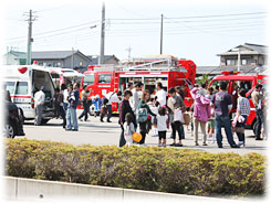 消防車両の展示