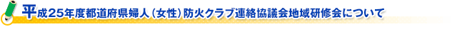 平成２５年度都道府県婦人（女性）防火クラブ連絡協議会地域研修会について